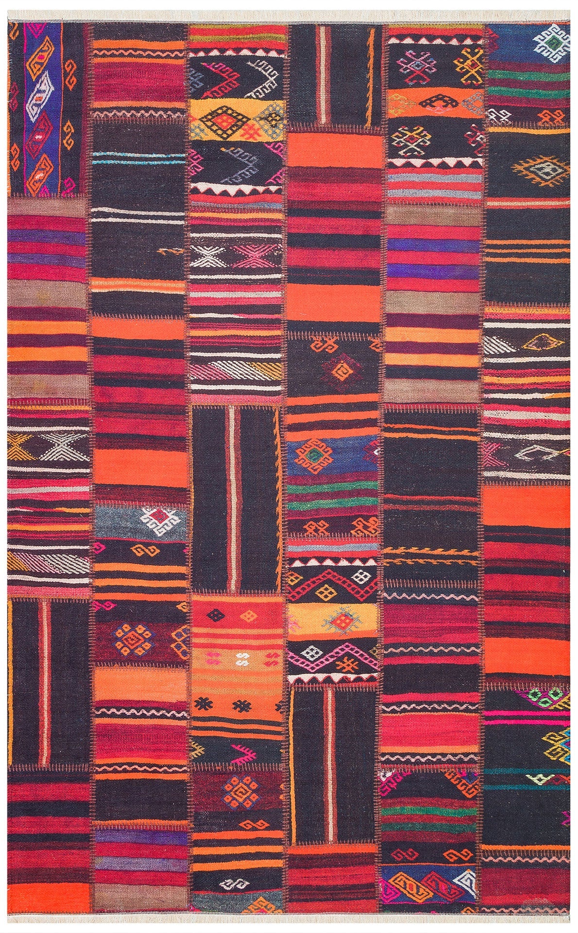 Patchwork Kilim Rug – Washable Non Slip Area Rug With Soft Texture Carpet