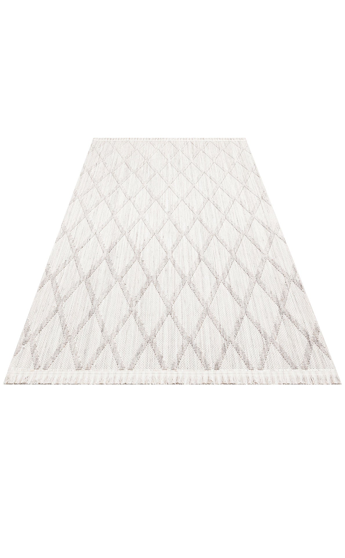 Machine Made Area Rug - Grey Geometric Flatweave Carpet | Dustproof, Easy Clean