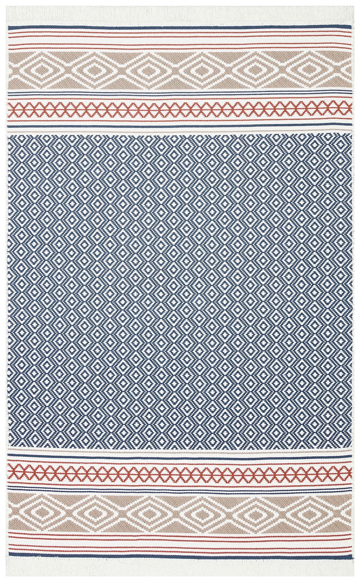 Cotton Kilim Rug - Geometric Modern Woven Double Sided Washable Area Rug