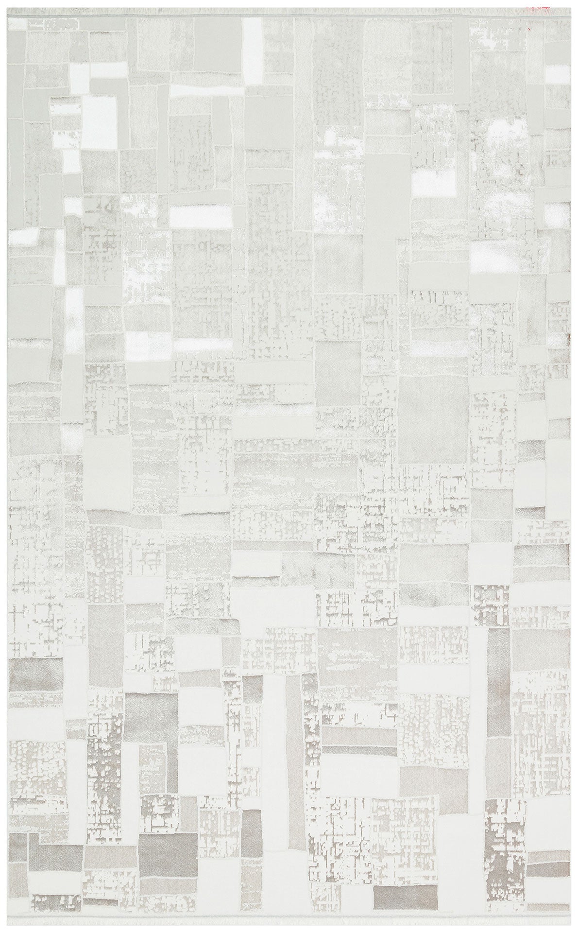 Cream Patchwork Rug - Machine Made Area Rug With Soft Texture & Non Slip Pad