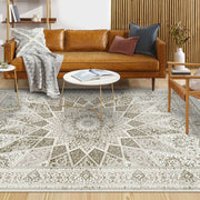 Classic Viscose Area Rug - Machine Made Cream Rug With 7mm Pile Height