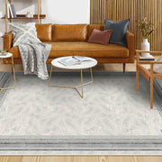 Viscose Area Rug - Grey Frame Machine Made Rug with 7mm Pile Height