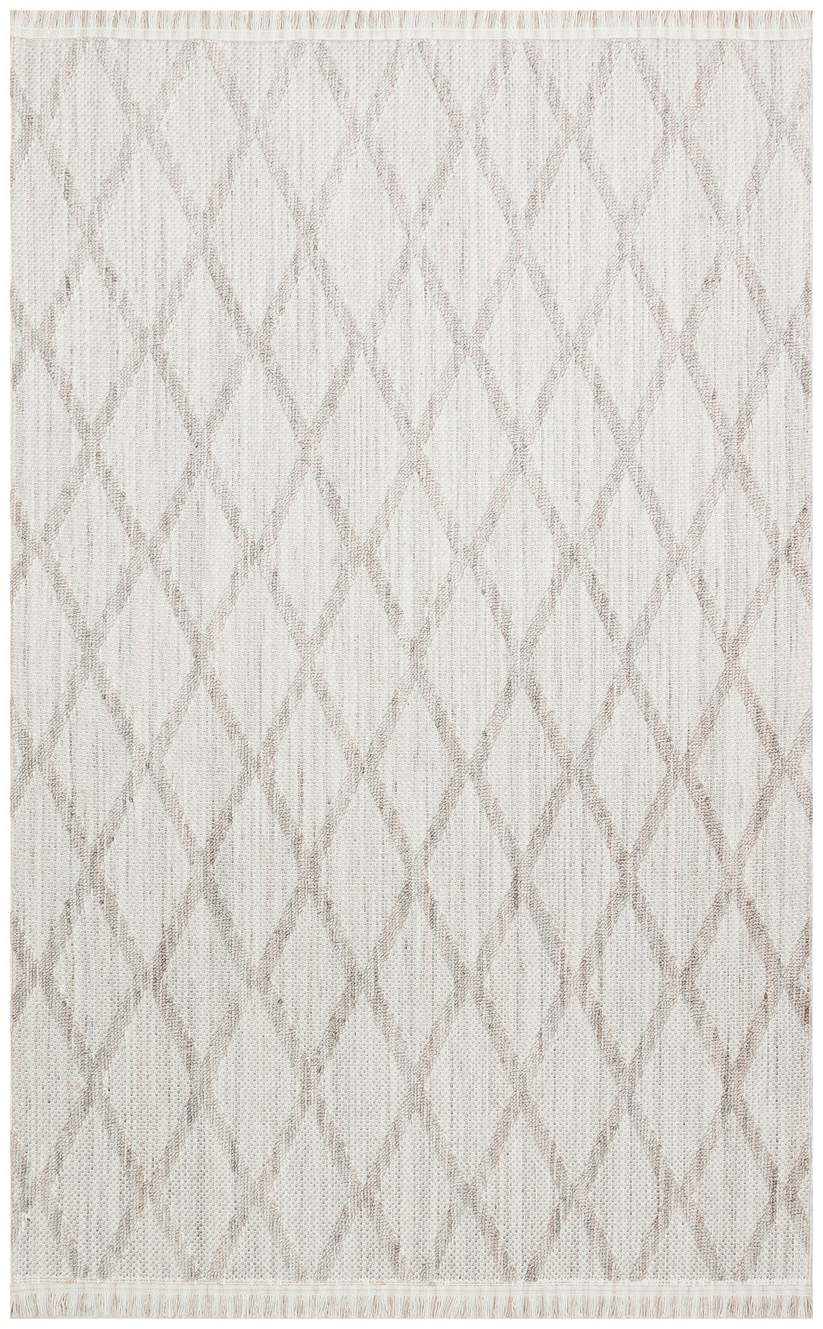 Machine Made Area Rug - Grey Geometric Flatweave Carpet | Dustproof, Easy Clean