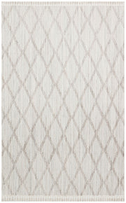 Machine Made Area Rug - Grey Geometric Flatweave Carpet | Dustproof, Easy Clean