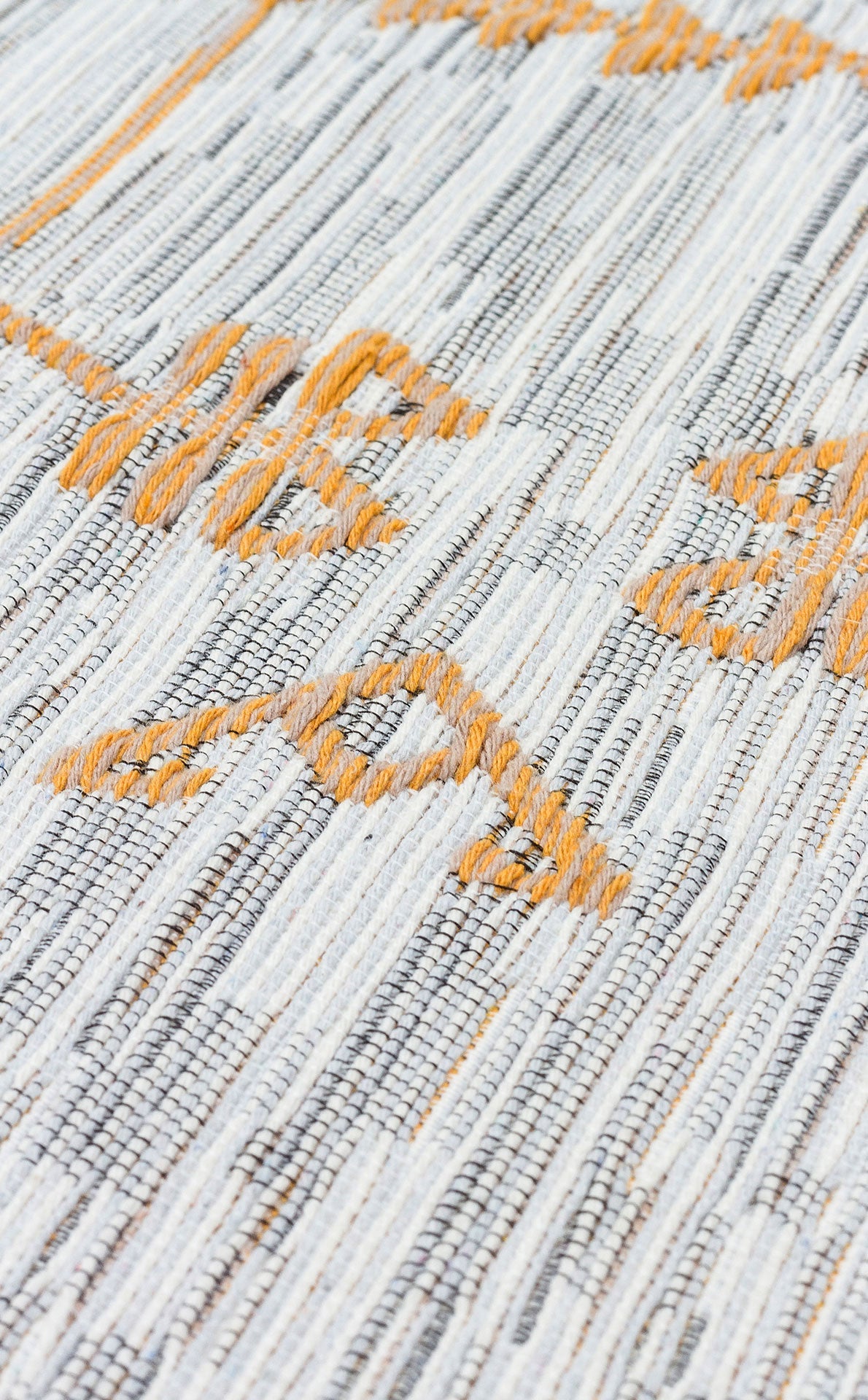 Yellow Geometric Kilim - Cotton Kilim Rug | Washable Double Sided Woven Rug