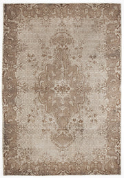 Atina Beige Vintage Wool Handmade Area Rug 6'6" x 9'8"
