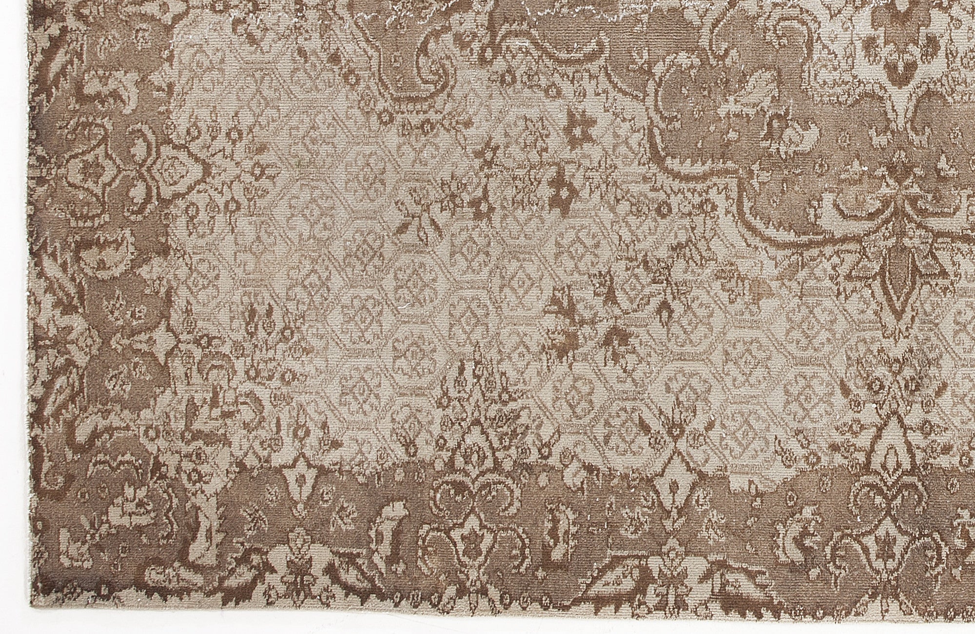Atina Beige Vintage Wool Handmade Area Rug 6'6" x 9'8"