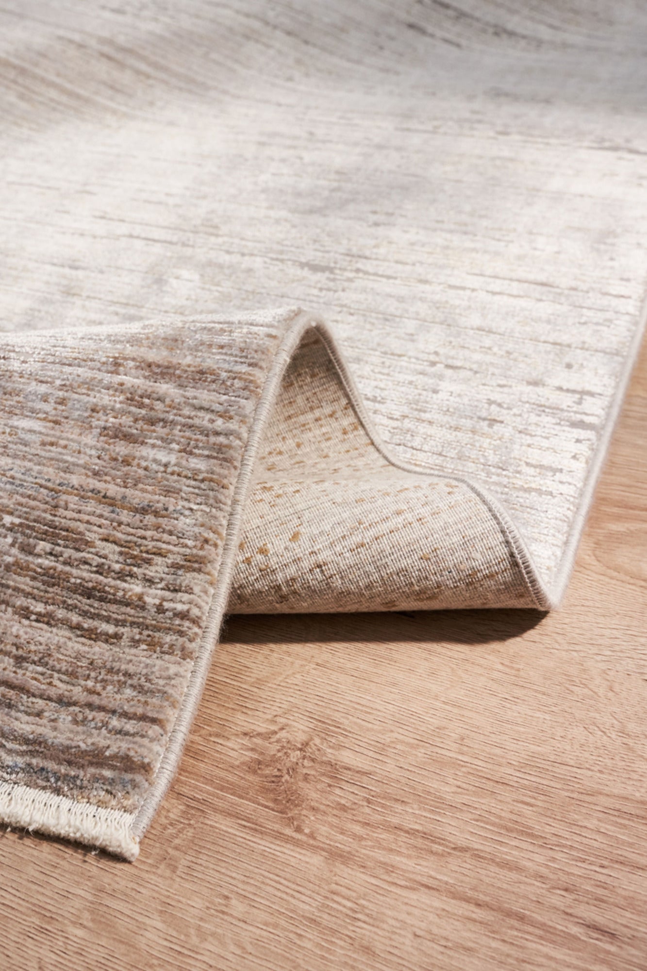 Modern Bamboo Area Rug – Machine Made Cream Carpet for Living Room & Kitchen