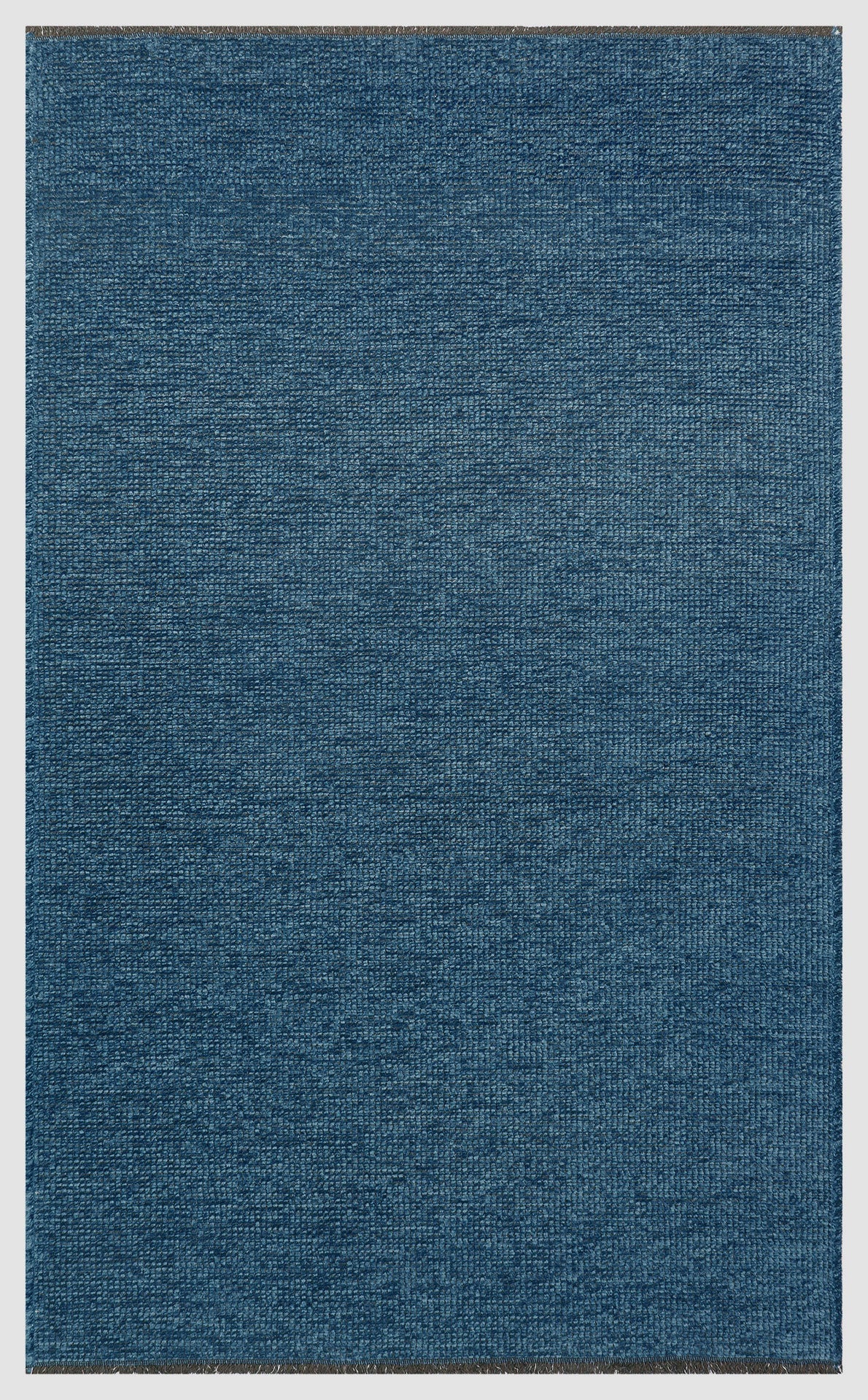 Modern Non Slip Kilim - Navy Blue Flat Weave Rug | Washable Solid Color Carpet