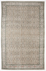 Atina Beige Vintage Wool Handmade Area Rug 6'0" x 9'10"