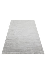 Modern Grey Area Rug - Machine Made Rug, Soft Textured Flatweave Carpet