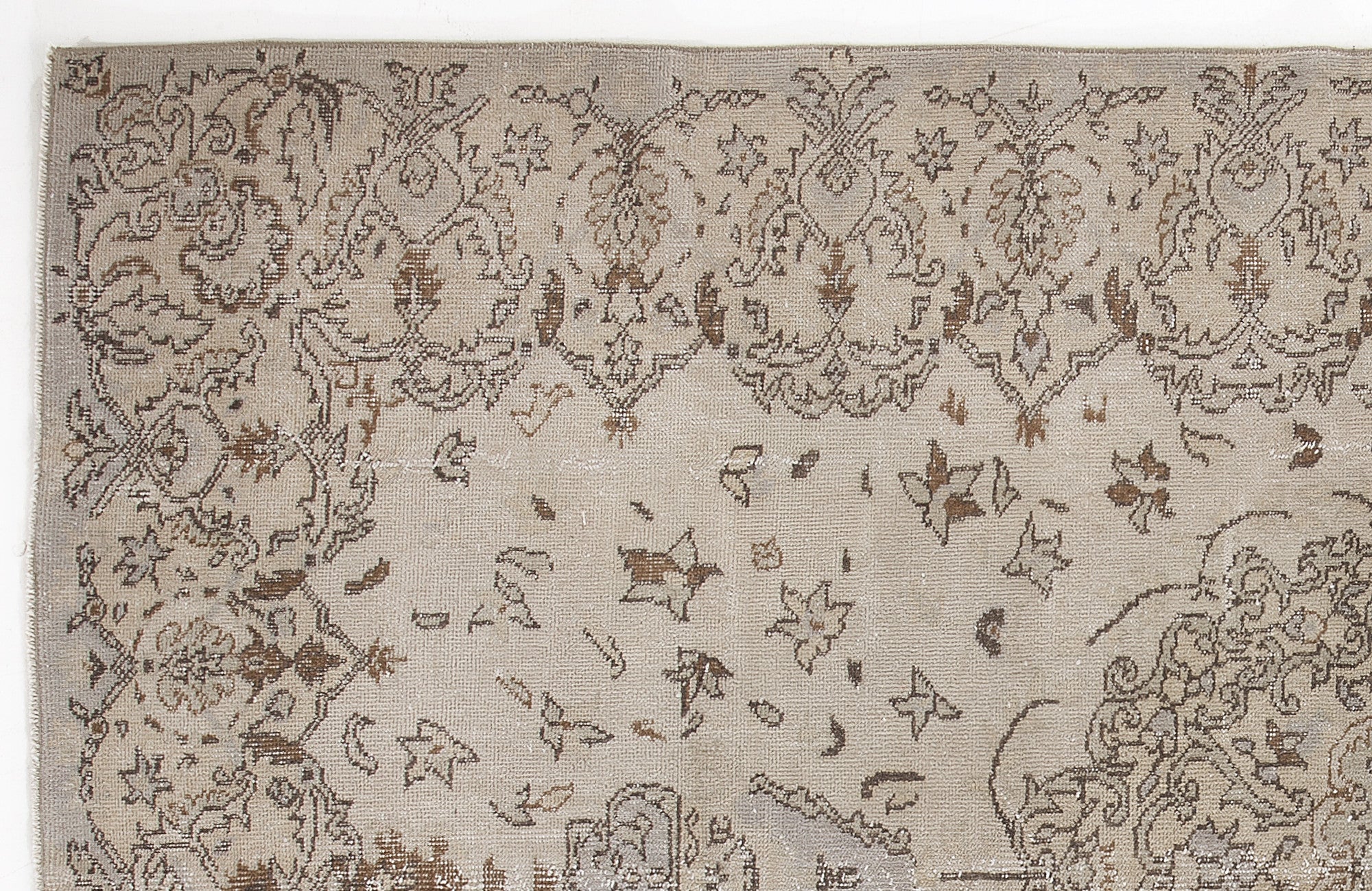 Atina Beige Vintage Wool Handmade Area Rug 5'10" x 9'7"