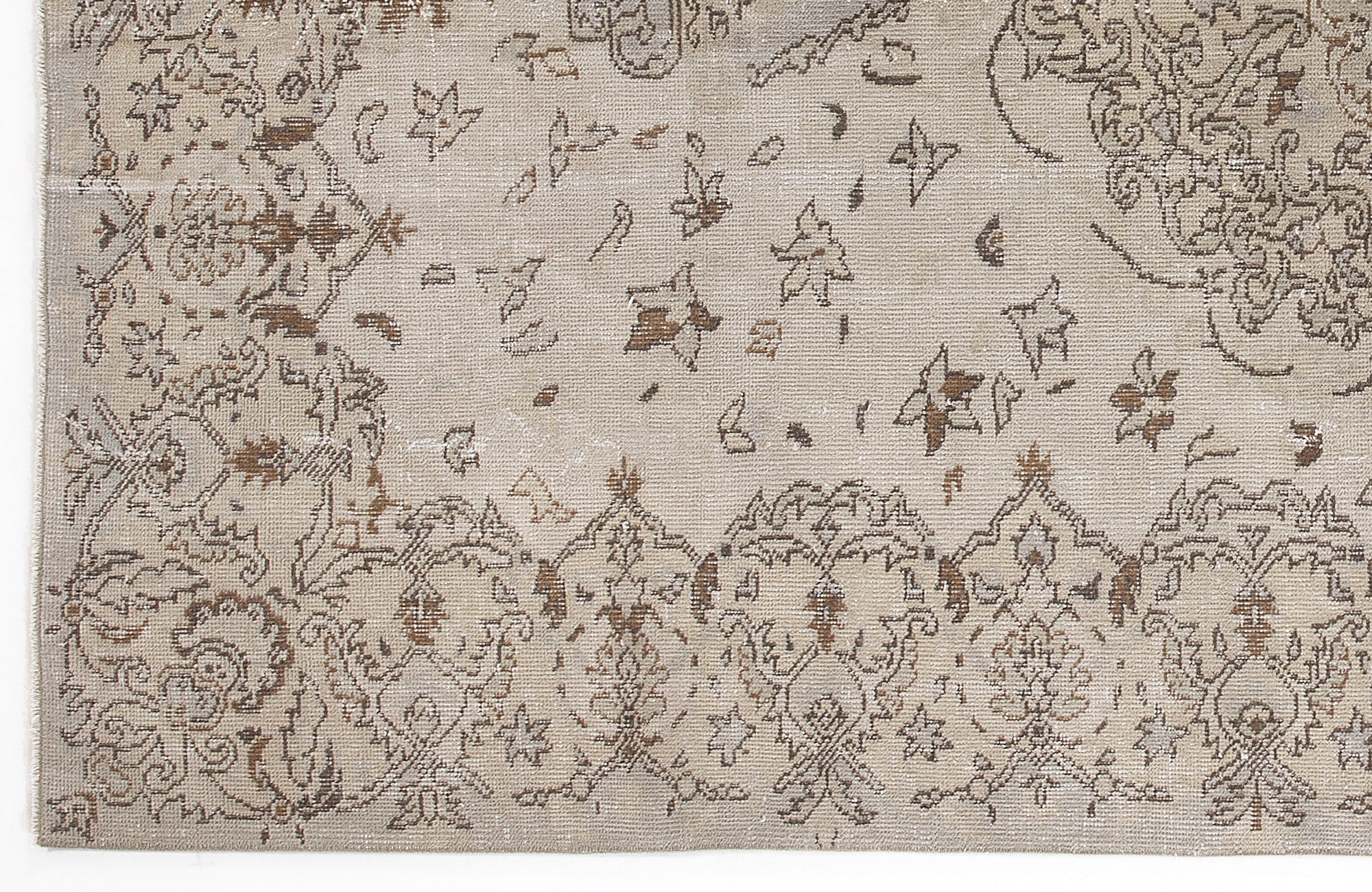 Atina Beige Vintage Wool Handmade Area Rug 5'10" x 9'7"