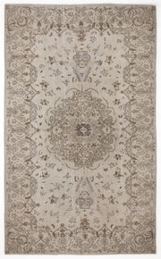 Atina Beige Vintage Wool Handmade Area Rug 5'10" x 9'7"