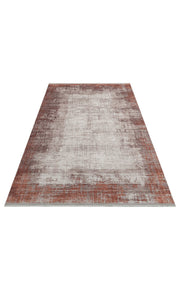 Modern Non Slip Rug – Orange Textured Area Floor Mat With Non Skid Backing
