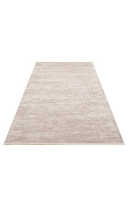 Modern Non Slip Rug - Machine Made Cream Textured Area Floor Rug With Anti Slip Base