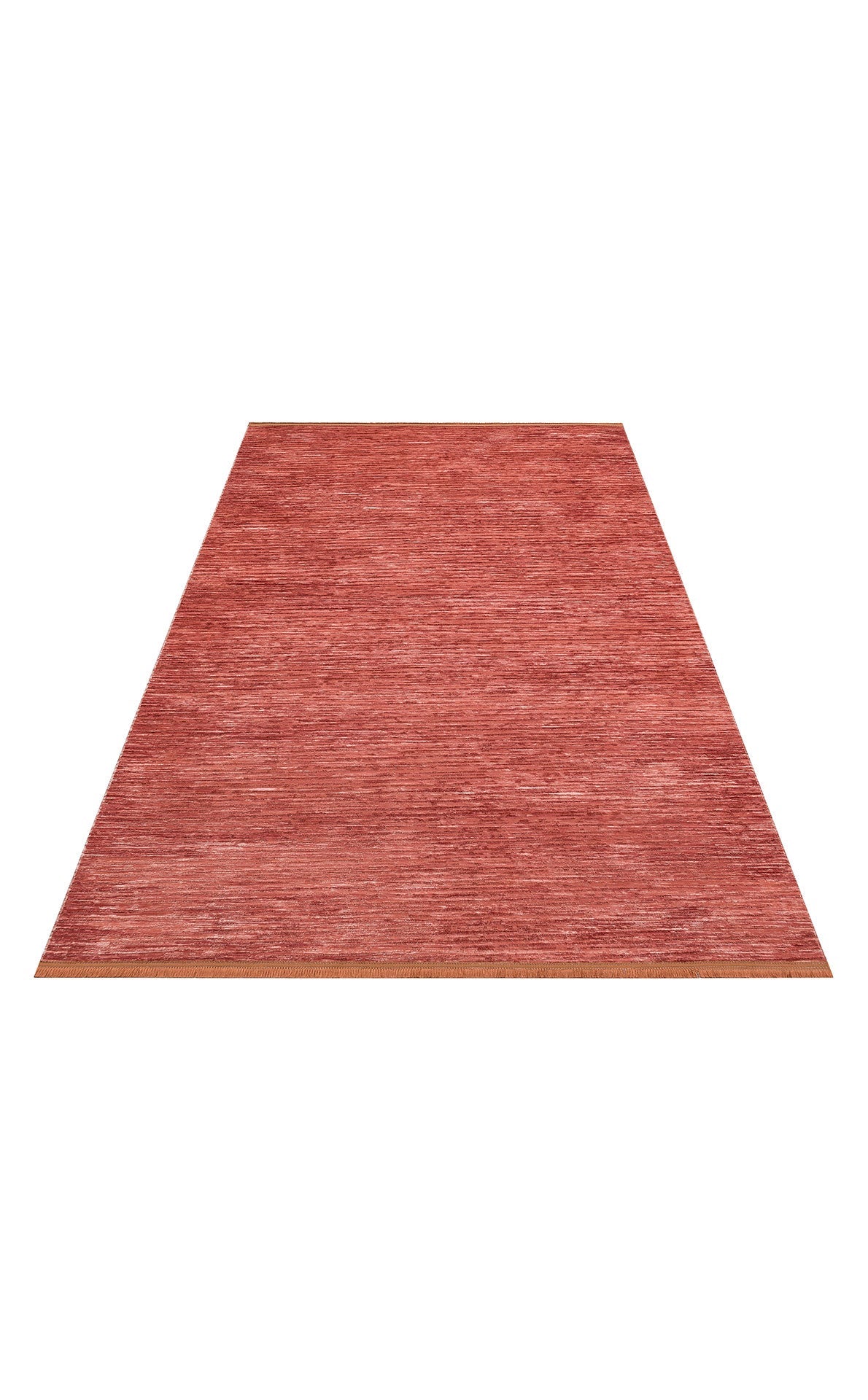 Orange Striped Area Rug - Non Slip Machine Made Carpet With Soft Textured Pile