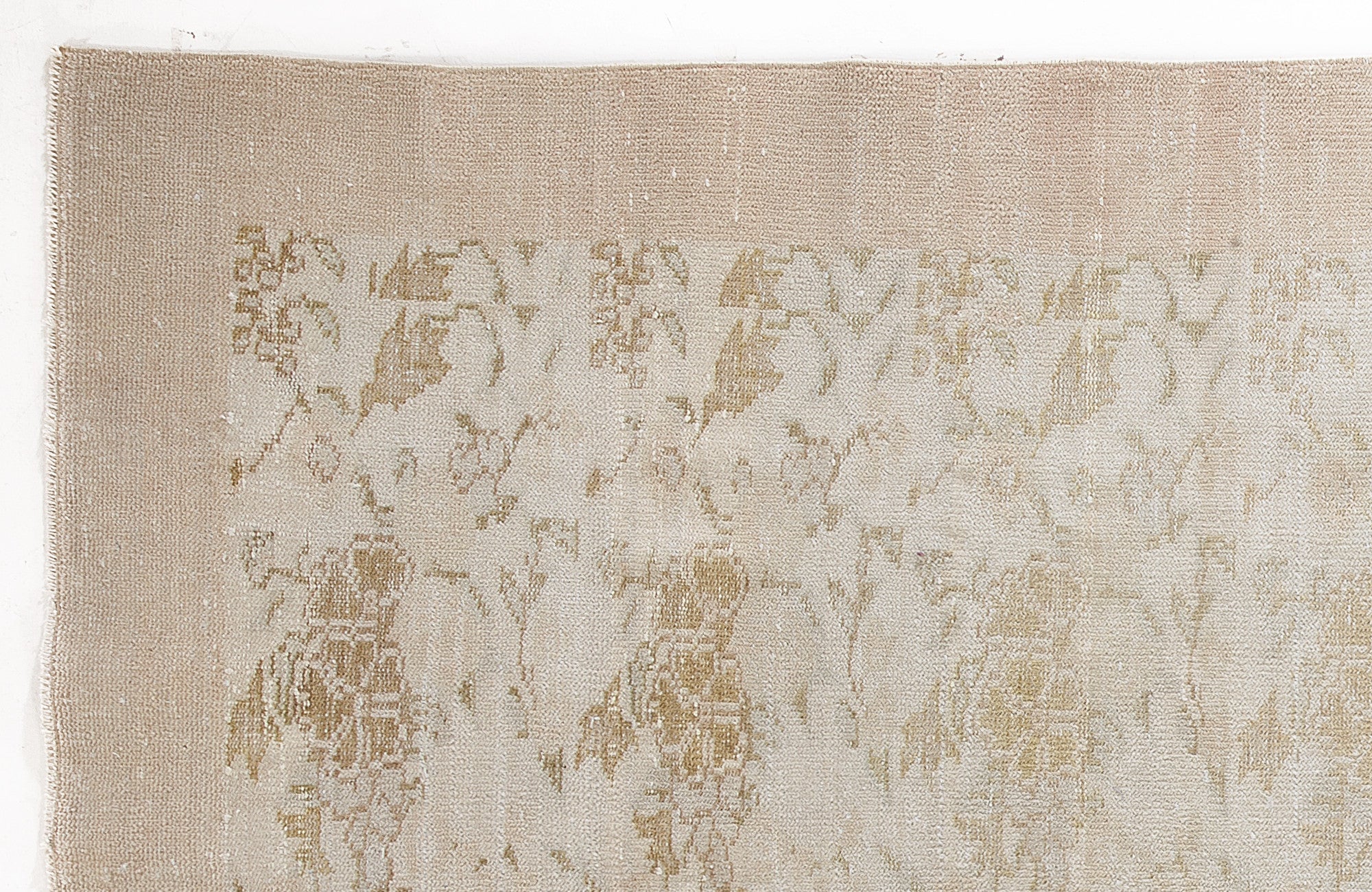 Atina Beige Vintage Wool Handmade Area Rug 6'2" x 10'4"