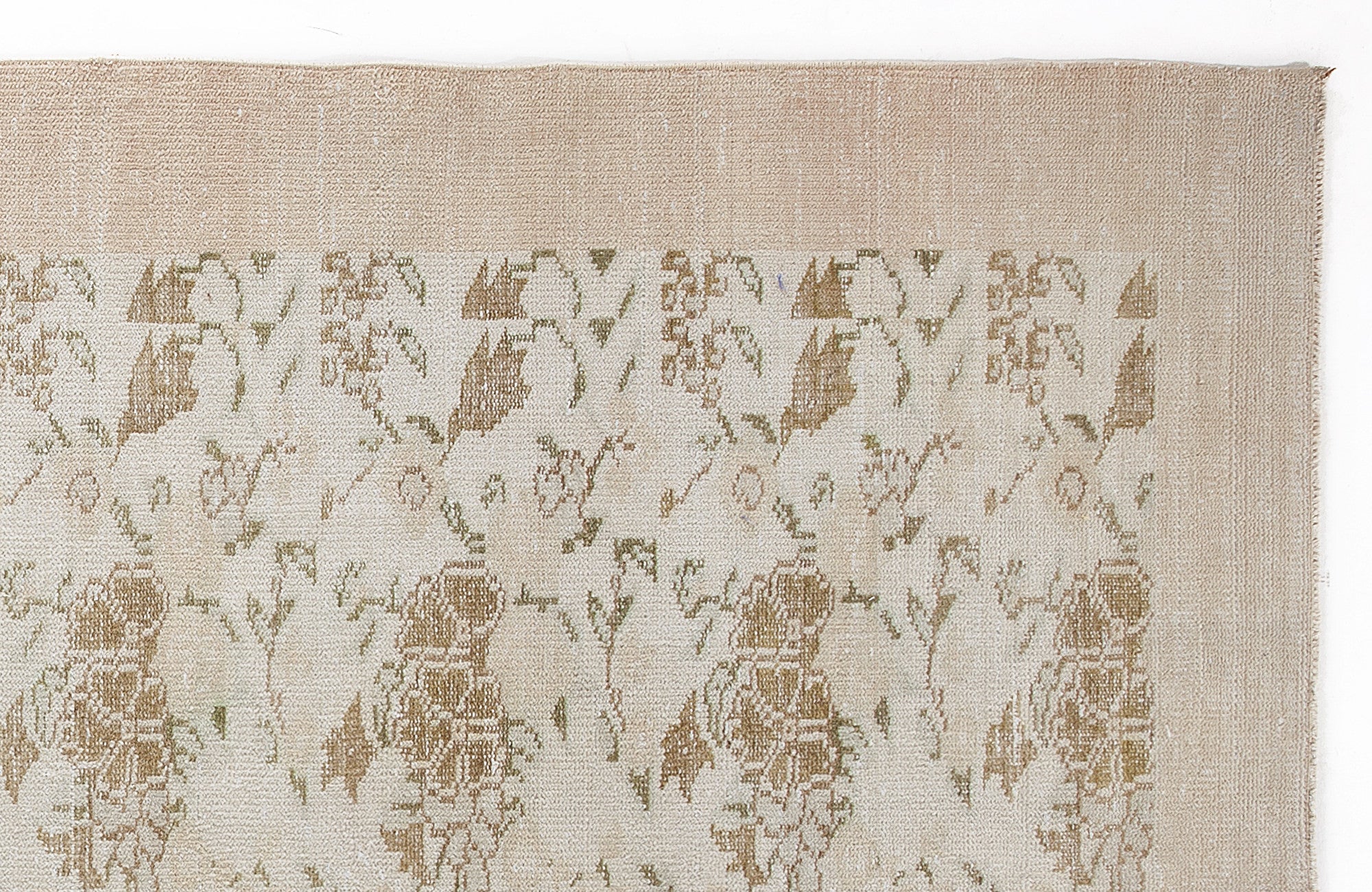 Atina Beige Vintage Wool Handmade Area Rug 6'2" x 10'4"