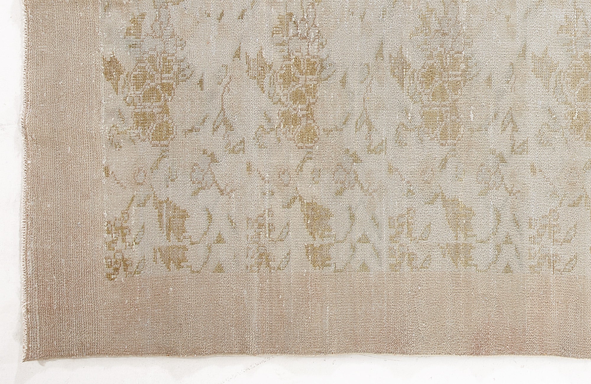 Atina Beige Vintage Wool Handmade Area Rug 6'2" x 10'4"