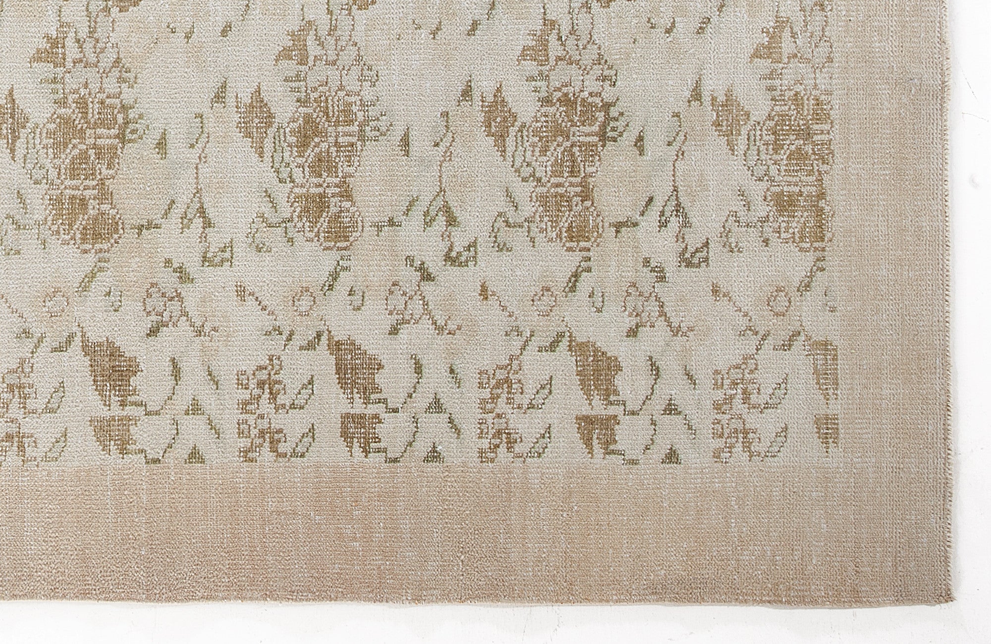 Atina Beige Vintage Wool Handmade Area Rug 6'2" x 10'4"