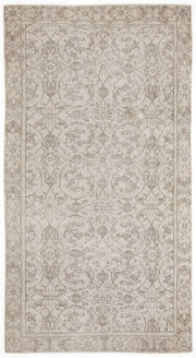 Atina Beige Vintage Wool Handmade Area Rug 5'2" x 9'9"
