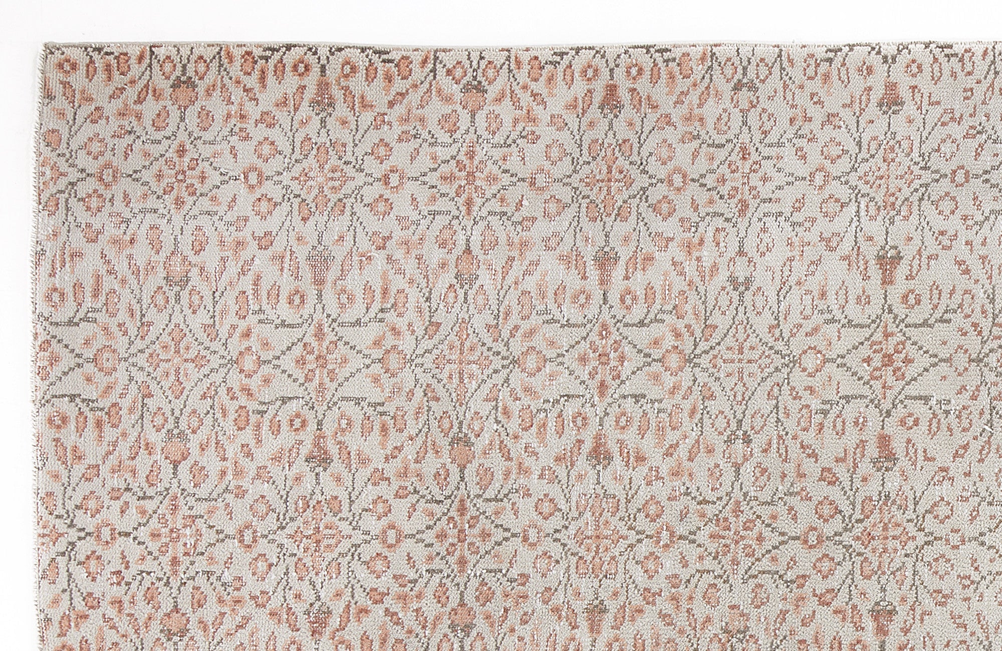 Atina Beige Vintage Wool Handmade Area Rug 6'5" x 10'3"