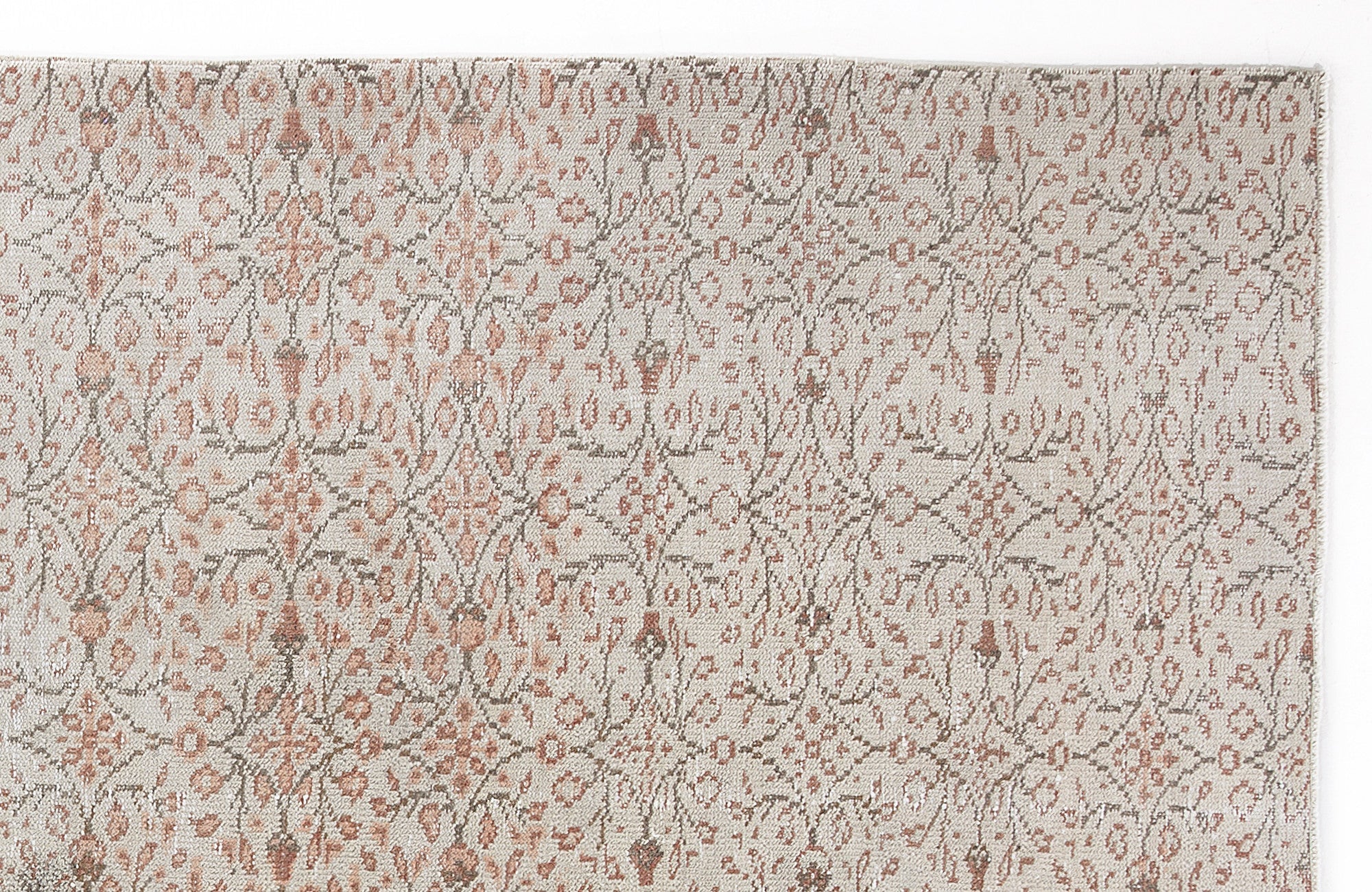 Atina Beige Vintage Wool Handmade Area Rug 6'5" x 10'3"