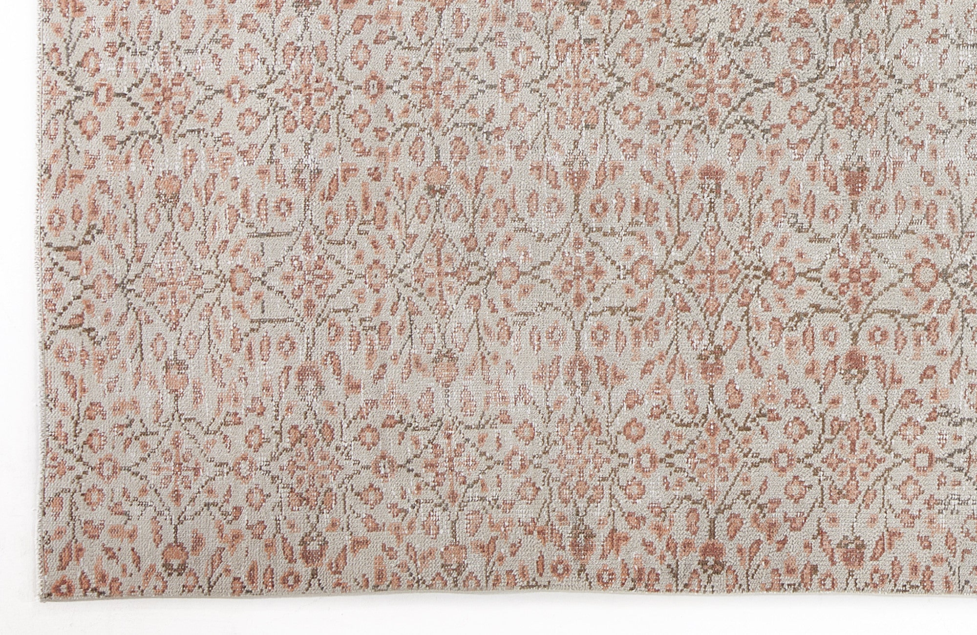 Atina Beige Vintage Wool Handmade Area Rug 6'5" x 10'3"