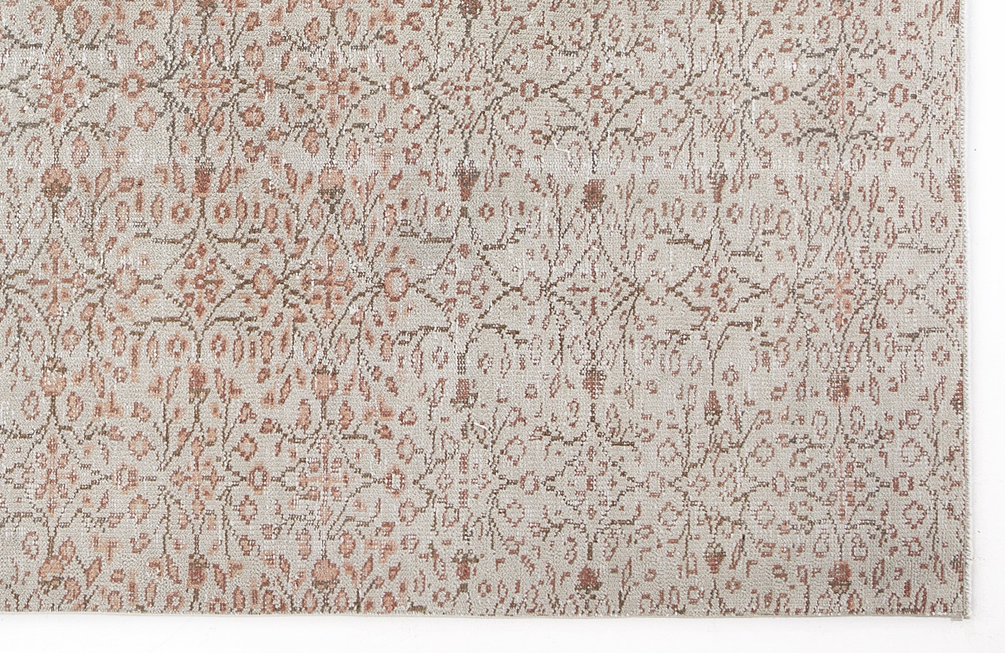 Atina Beige Vintage Wool Handmade Area Rug 6'5" x 10'3"
