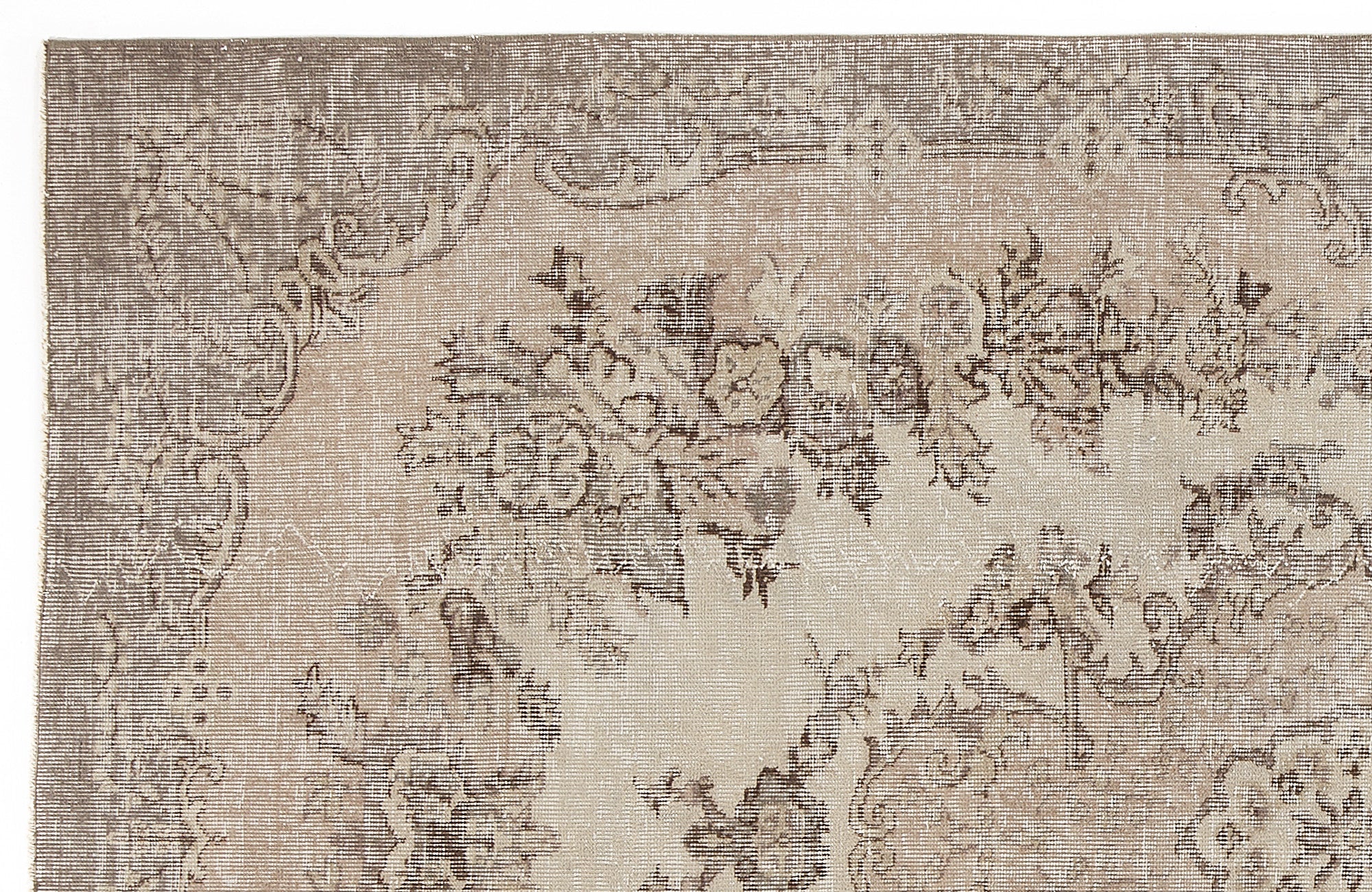 Atina Beige Vintage Wool Handmade Area Rug 5'8" x 9'2"