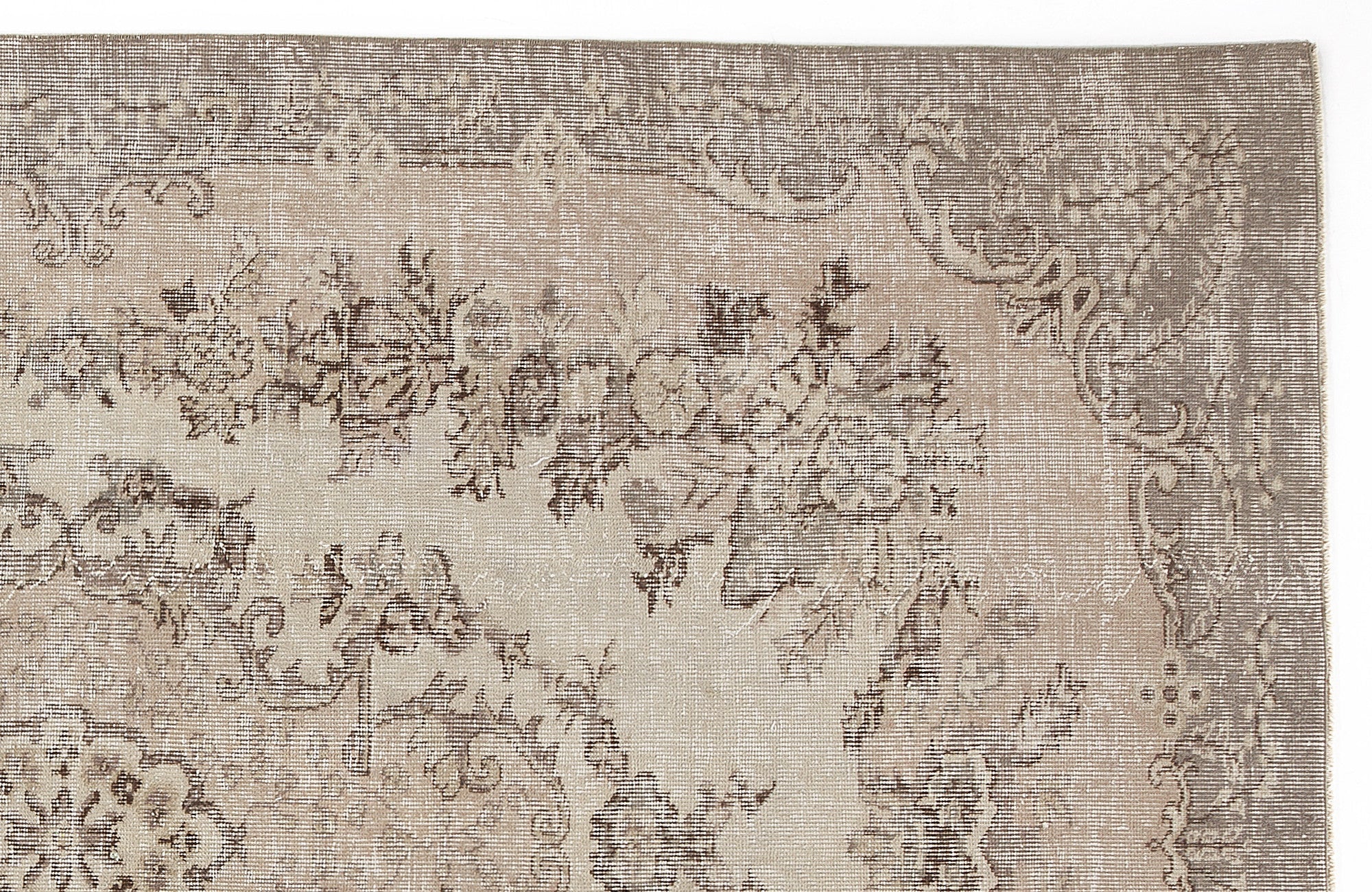 Atina Beige Vintage Wool Handmade Area Rug 5'8" x 9'2"