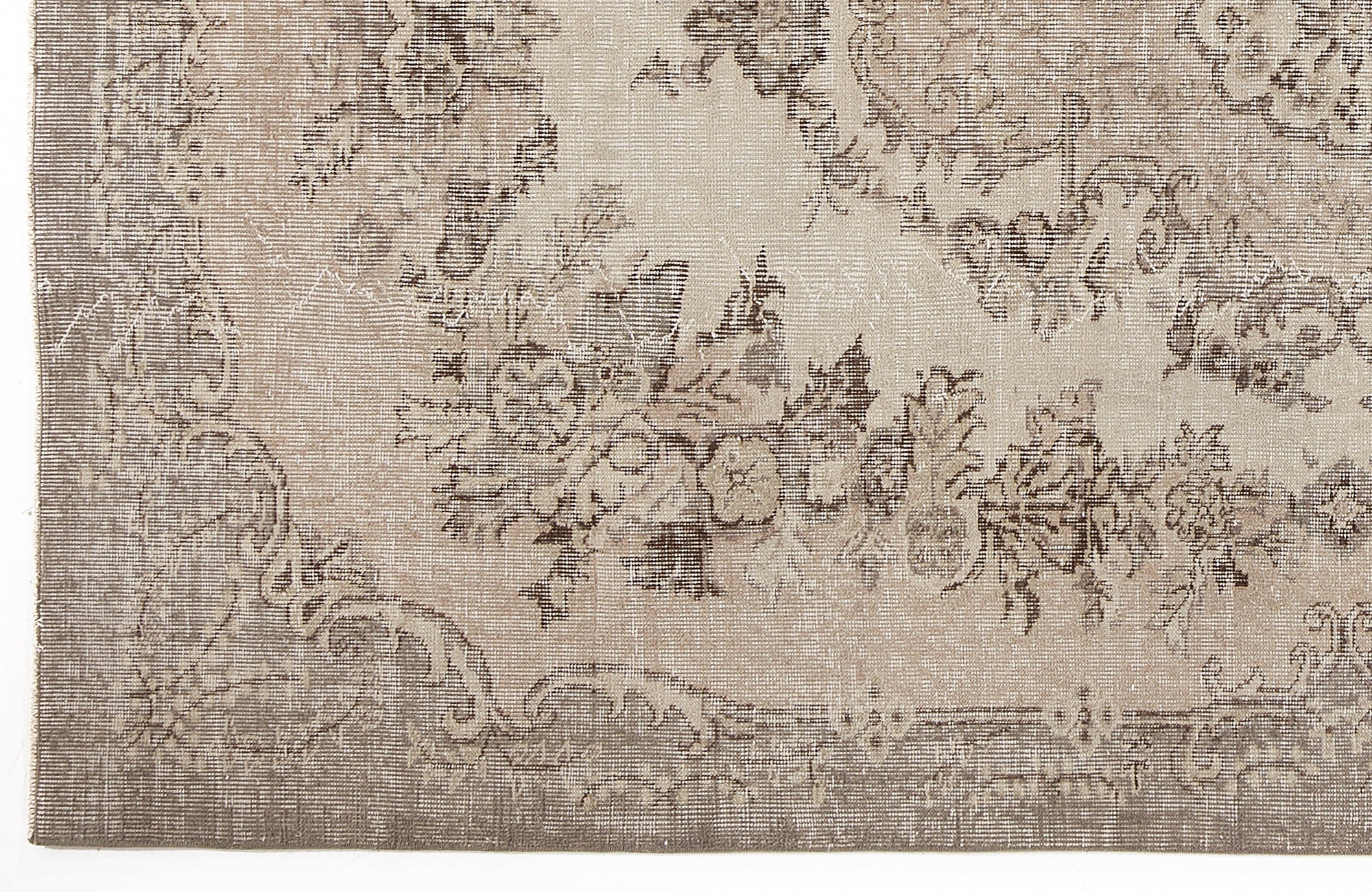 Atina Beige Vintage Wool Handmade Area Rug 5'8" x 9'2"