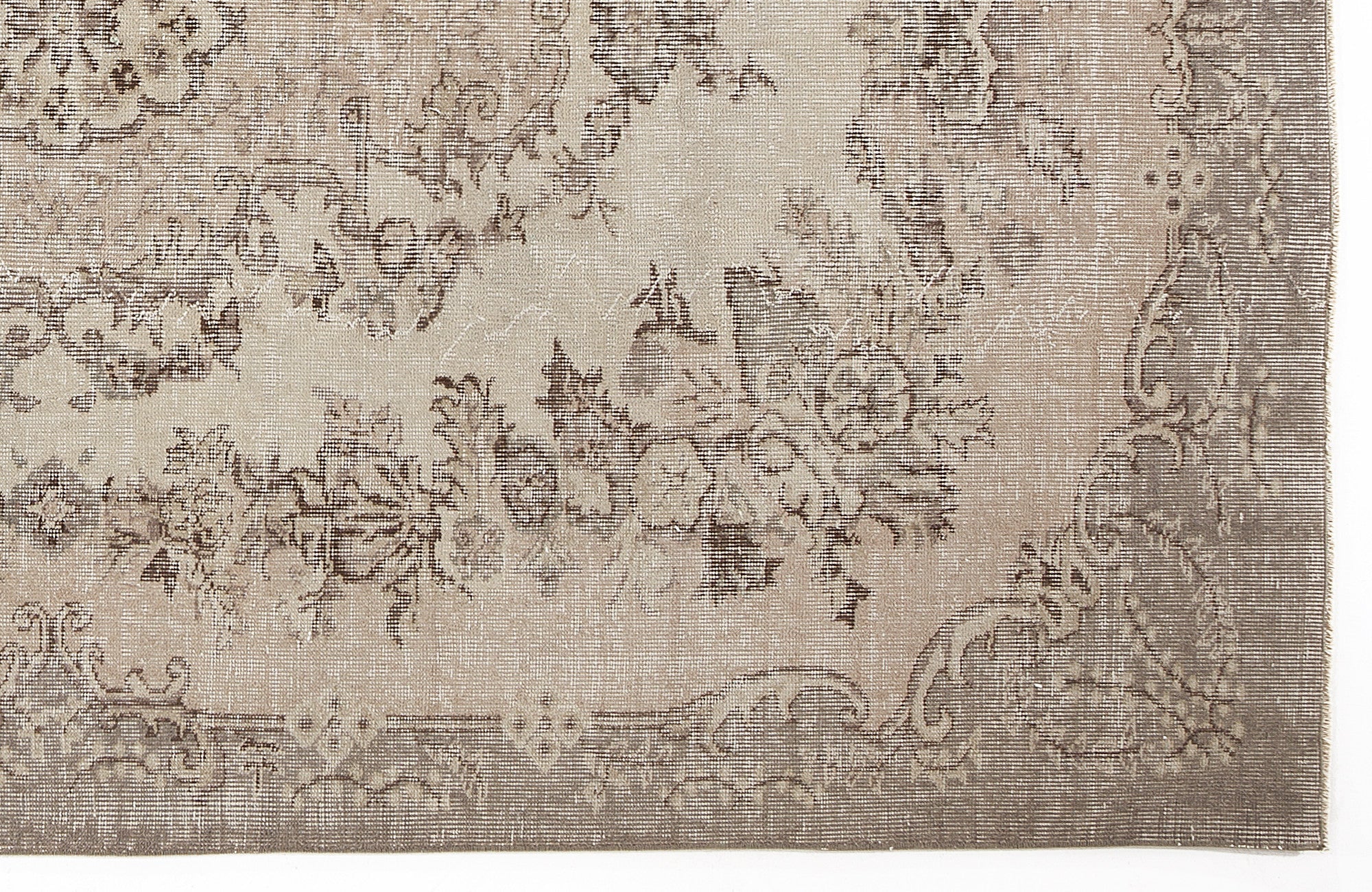 Atina Beige Vintage Wool Handmade Area Rug 5'8" x 9'2"