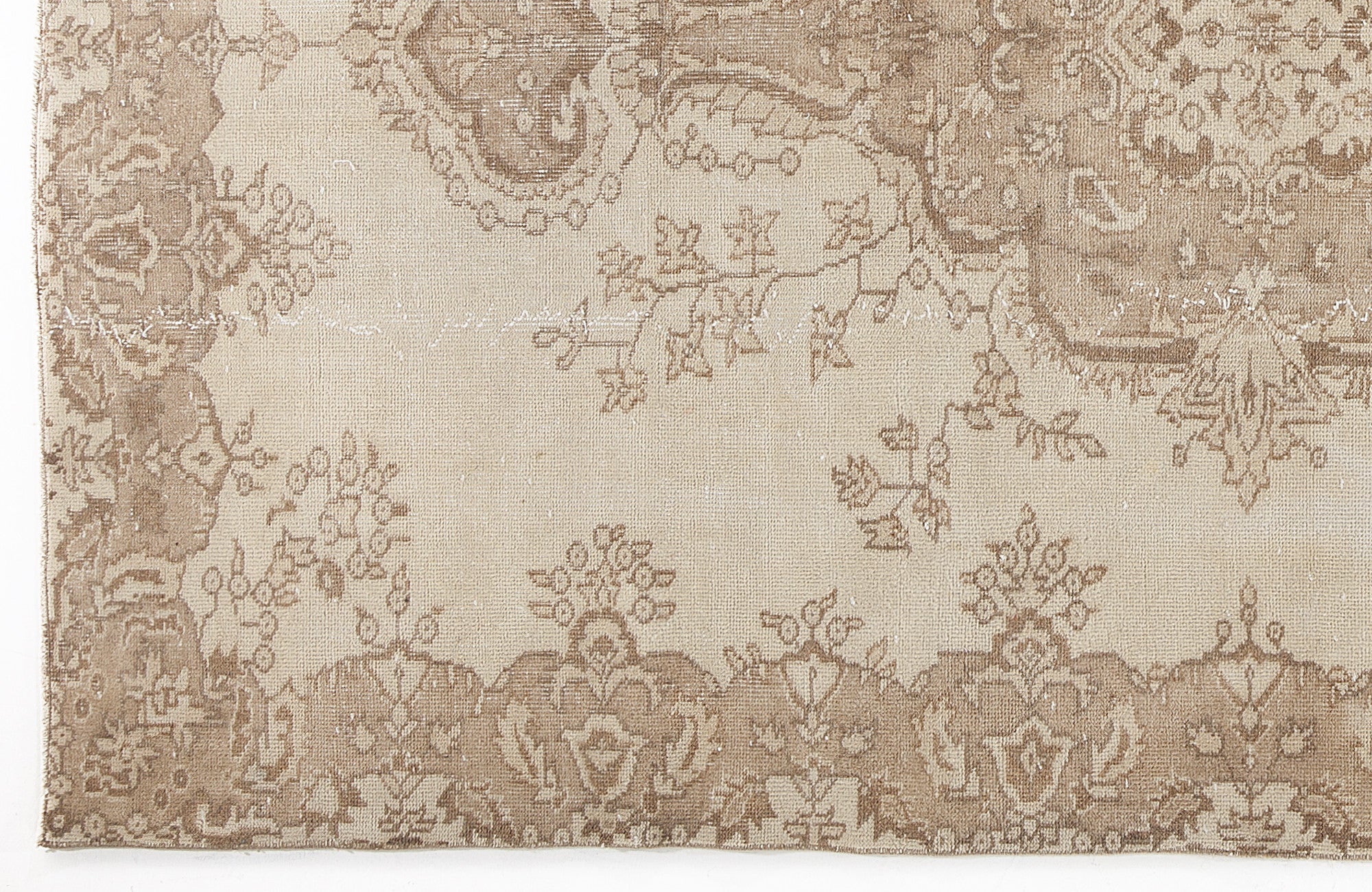 Atina Beige Vintage Wool Handmade Area Rug 5'5" x 8'10"