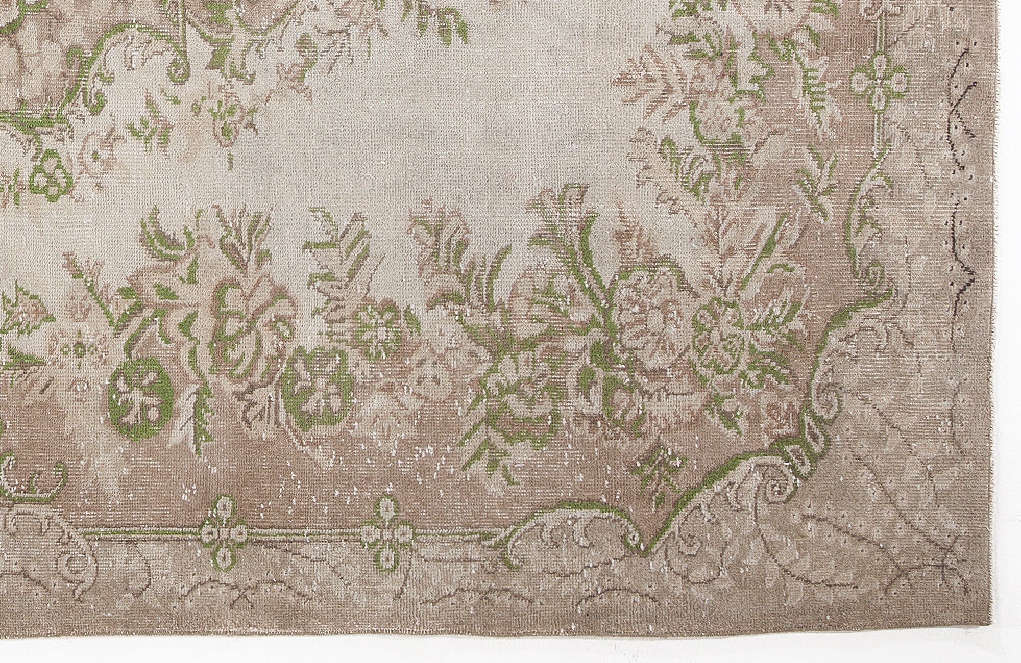Atina Beige Vintage Wool Handmade Area Rug 6'4" x 9'7"