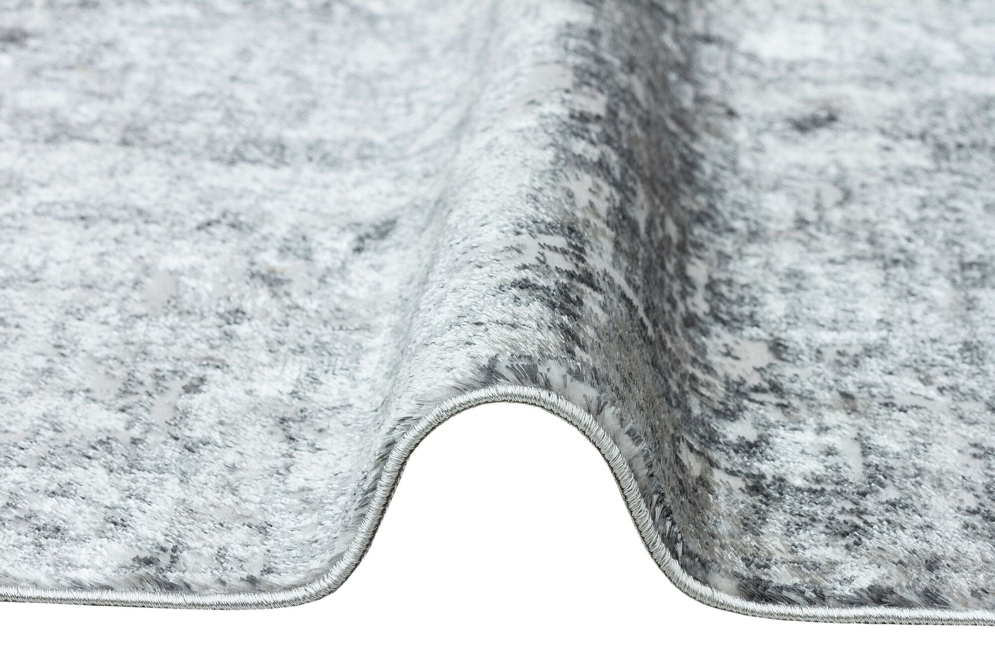 Vintage Area Rug – Machine Made Grey Cotton Wool Blend Washable Anti Slip Carpet