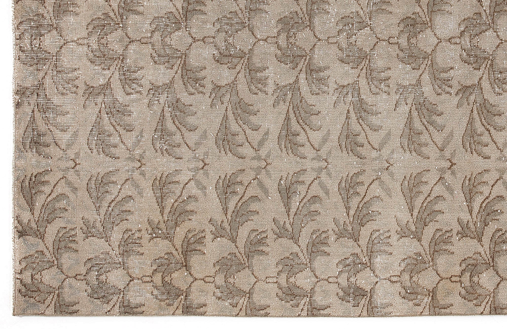 Atina Beige Vintage Wool Handmade Area Rug 4'10" x 8'4"