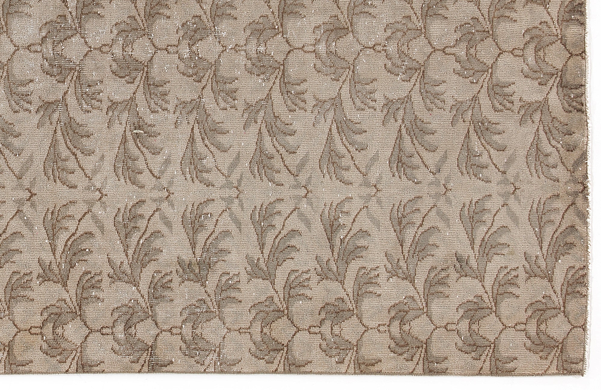 Atina Beige Vintage Wool Handmade Area Rug 4'10" x 8'4"