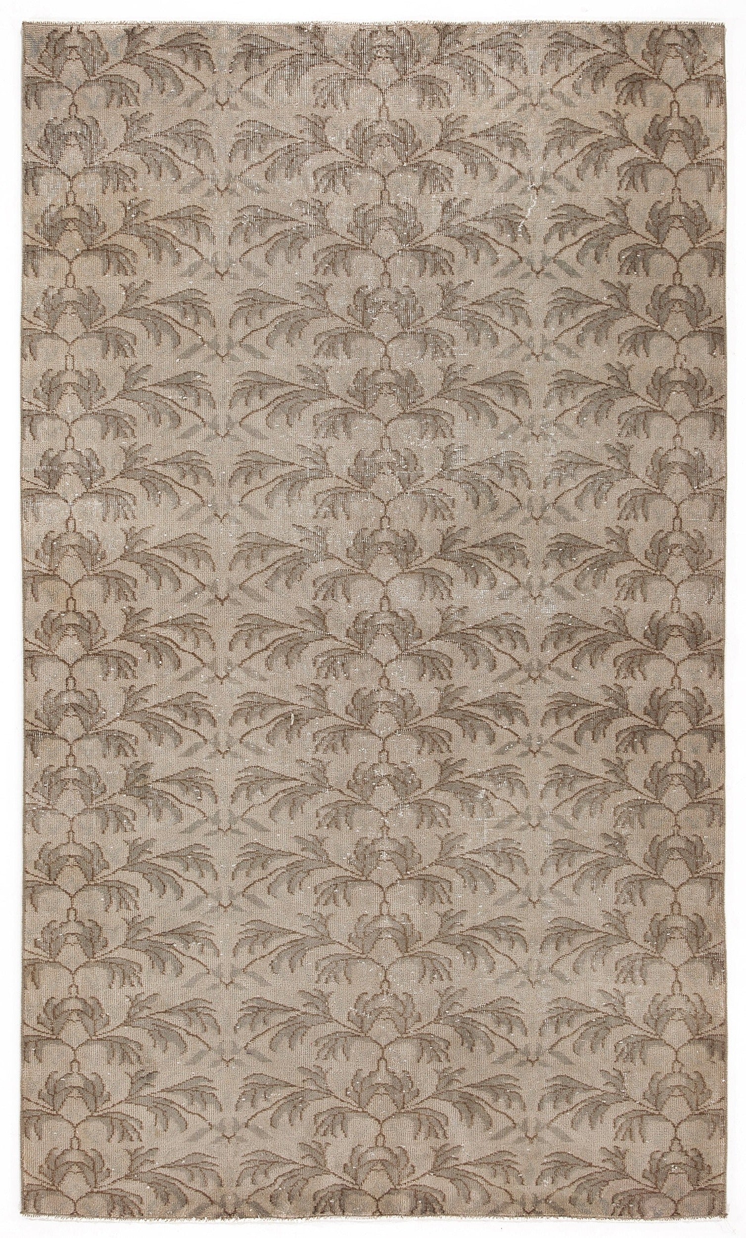 Atina Beige Vintage Wool Handmade Area Rug 4'10" x 8'4"
