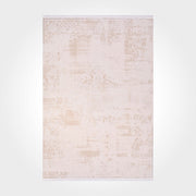 Machine Made Area Rug - Cream Frame Rug with Acrylic Yarn & Cotton Weft