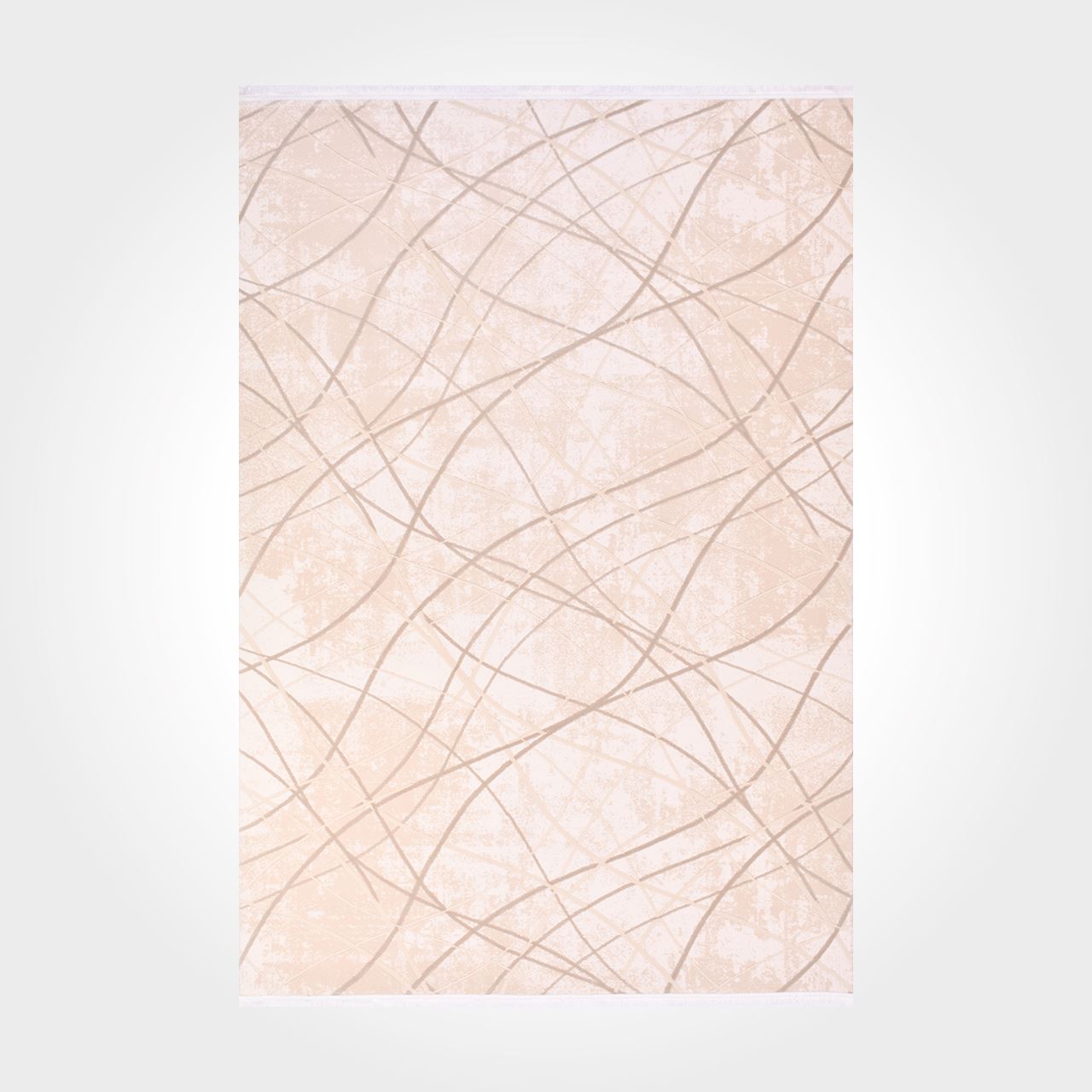 Cream Striped Area Rug – Durable Machine Made Rug With Acrylic Yarn & Cotton Weft