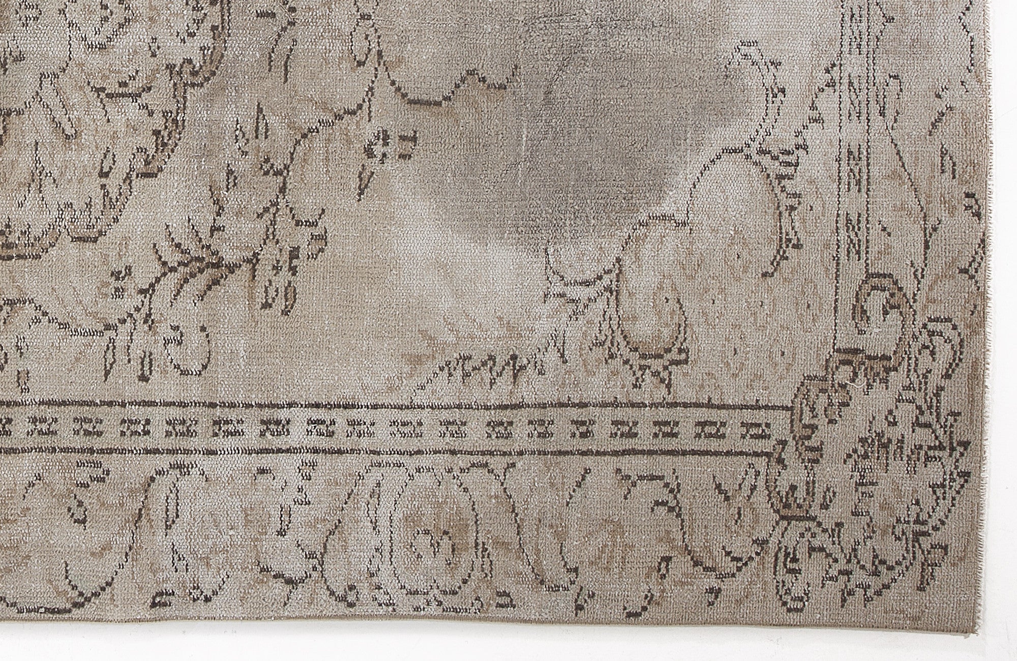 Atina Beige Vintage Wool Handmade Area Rug 5'6" x 8'11"