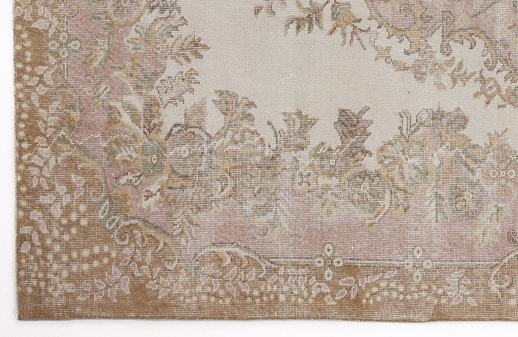 Atina Beige Vintage Wool Handmade Area Rug 5'10" x 9'7"