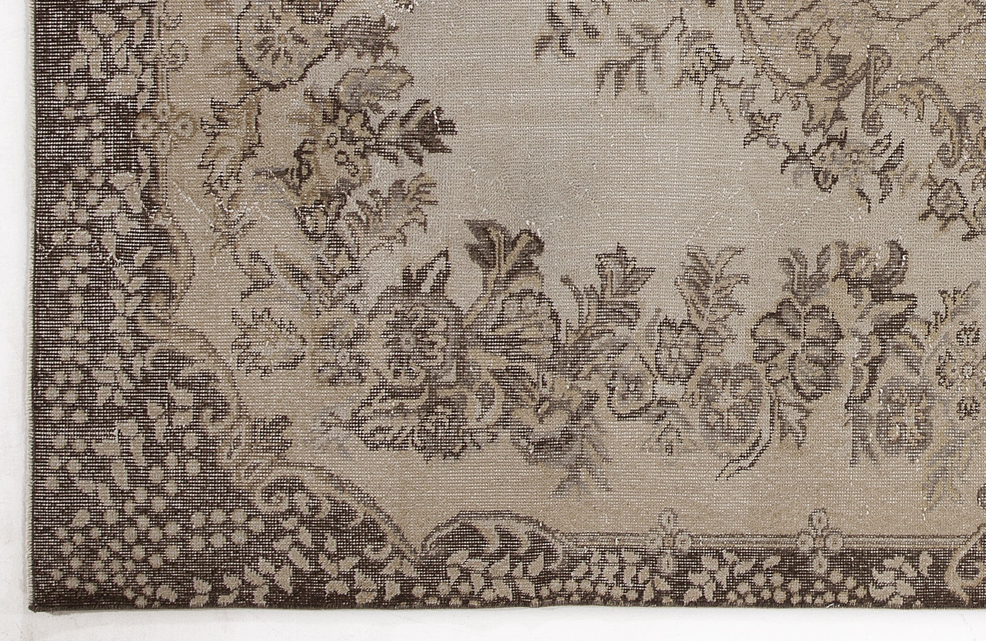 Atina Beige Vintage Wool Handmade Area Rug 5'9" x 9'11"