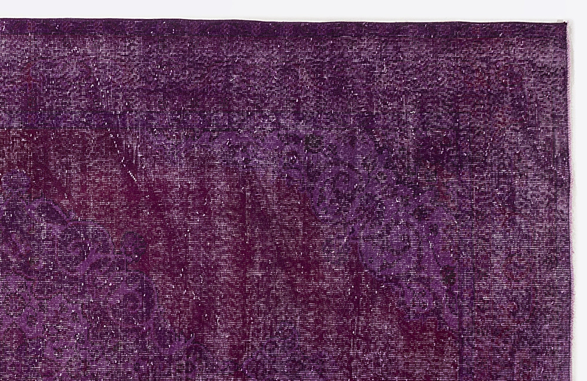 Vintage Wool Rug - Handmade Area Rug 6'8" x 10'5" Purple Wool Carpet