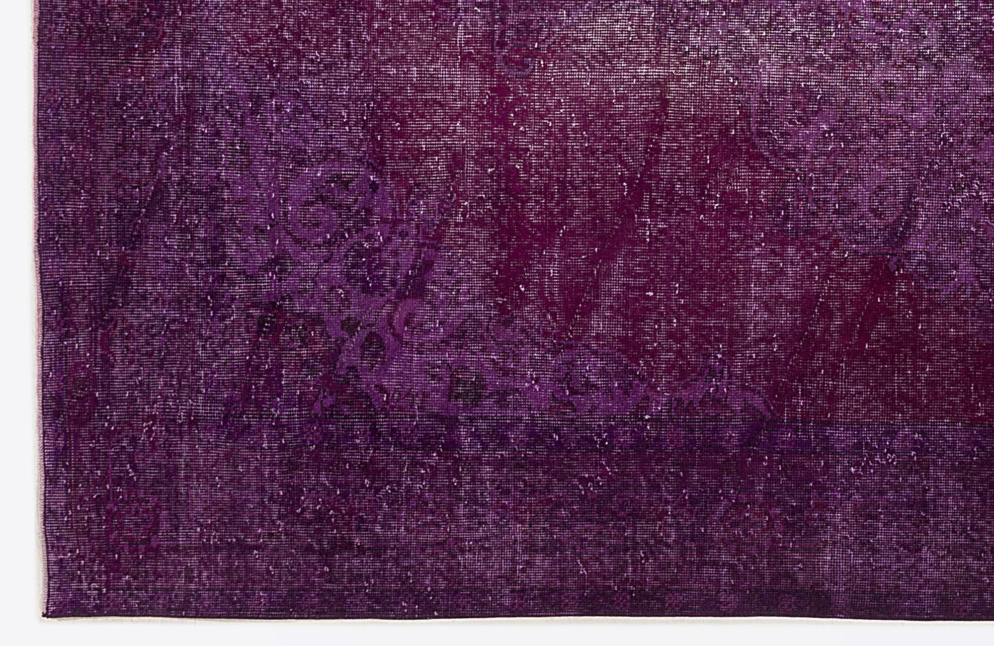 Vintage Wool Rug - Handmade Area Rug 6'8" x 10'5" Purple Wool Carpet
