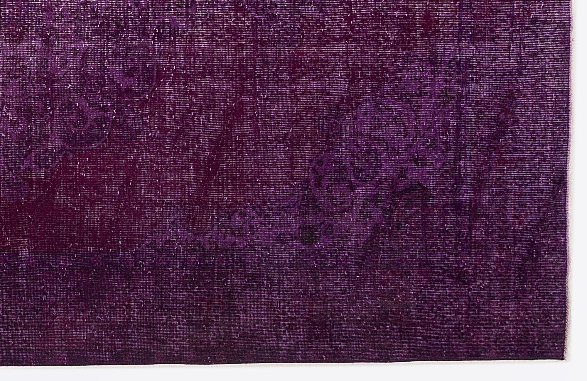 Vintage Wool Rug - Handmade Area Rug 6'8" x 10'5" Purple Wool Carpet