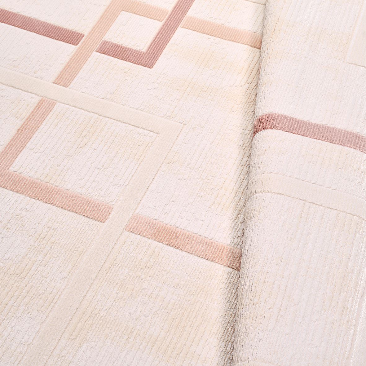 Cream Geometric Area Rug – Machine Made Rug | Soft Pile Carpet, Durable Area Carpet