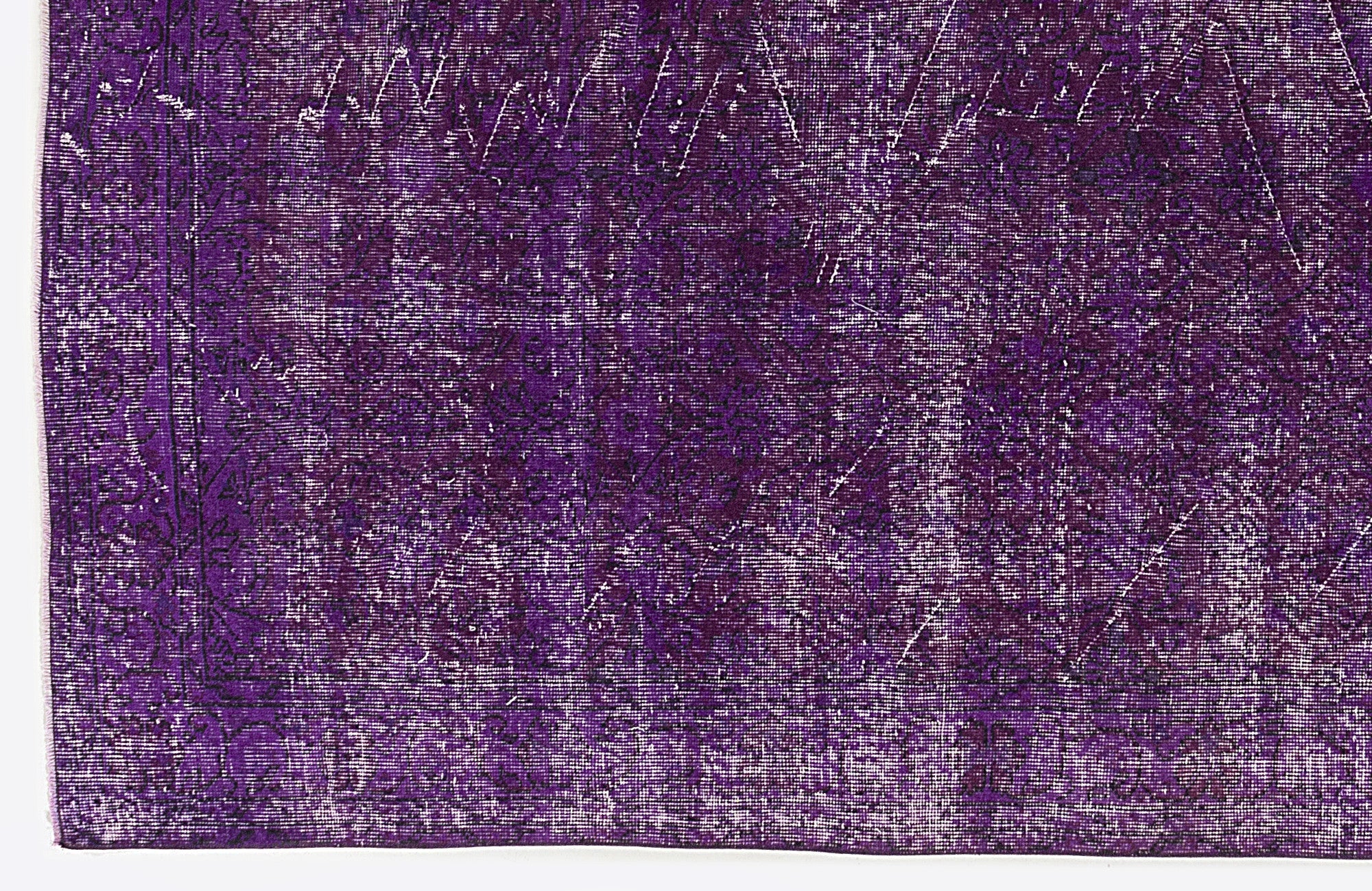 Atina Purple Vintage Wool Handmade Area Rug 5'5" x 9'0"